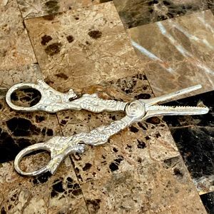 Silver plated grape shears Fox & grapes design